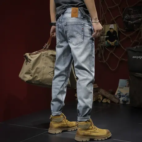 牛仔裤男直筒宽松复古美式高街牛仔裤潮流百搭男士宽松舒适牛仔裤商品大图