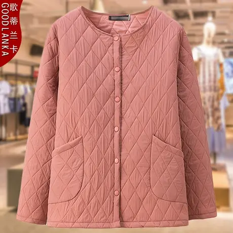 加肥加大码女装胖妈妈秋冬轻薄羽绒棉服女宽松洋气短款小棉衣外套图片