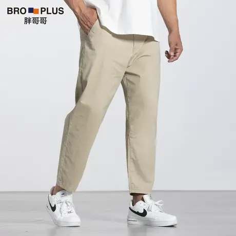 胖哥哥大码休闲裤男加肥加大宽松简约直筒九分裤运动裤子男装夏季商品大图