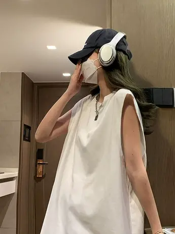 美式hiphop工字背心女夏季外穿嘻哈潮牌无袖t恤复古篮球运动坎肩商品大图