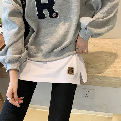 小屁帘子女秋冬季卫衣打底遮臀神器假下摆叠穿内搭加厚纯棉半身裙图片