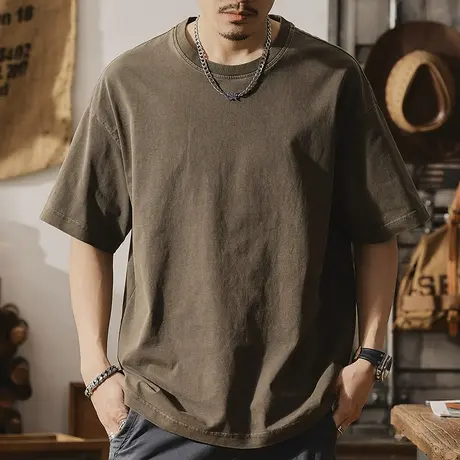 Modi Nick/摩帝尼克时尚百搭夏季男士潮牌短袖t恤宽松圆领纯棉T恤商品大图