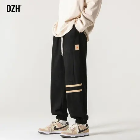 青少年麂皮绒高街裤子男潮牌痞帅休闲裤宽松美式运动裤秋季束脚裤图片