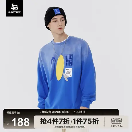 lilbette卫衣男春秋季新款套头衫oversize潮牌宽松外套高街上衣lb商品大图