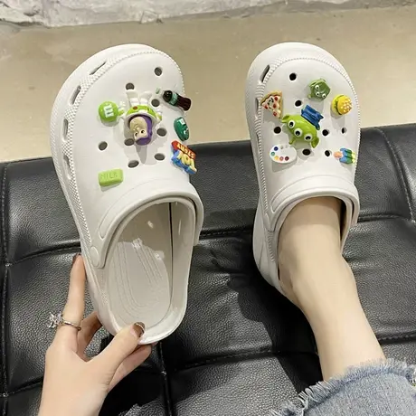 洞洞鞋女夏季ins潮时尚外穿可爱厚底松糕包头增高防滑沙滩凉拖鞋商品大图