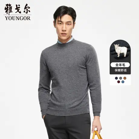 【美利奴羊毛】雅戈尔秋冬男士休闲全羊毛半高领保暖羊毛衫4412商品大图