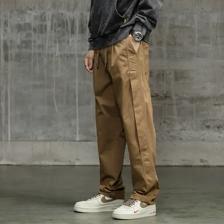 直筒束脚裤大码潮流男装裤子时尚百搭宽松工装裤裤子男款休闲男装商品大图