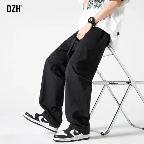 男士黑色工装裤子潮牌痞帅炸街男直筒裤春季男裤2024新款休闲长裤商品大图