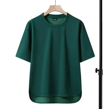 冰丝短袖t恤男士夏季韩版潮流潮牌休闲纯色半袖体恤男装丅恤上衣商品大图