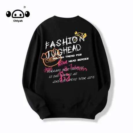 卫衣女简约潮流秋青年上衣港风宽松百搭圆领衣服团建服装定做班服商品大图