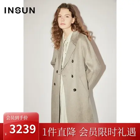 恩裳COVER冬季2022双面呢连肩袖手工毛呢外套双面羊绒大衣女图片