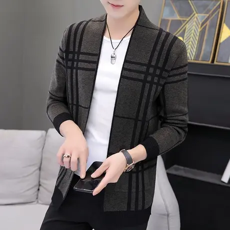 2023春秋季新款针织衫男士开衫薄款男装外套休闲宽松大码毛衣潮流商品大图
