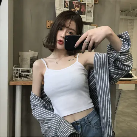 吊带背心女内搭夏季修身吊带小内搭抹胸外穿辣妹外穿ins美背上衣图片