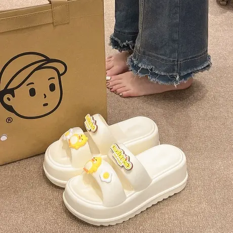高跟拖鞋女夏季网红外穿卡通可爱鸭子厚底坡跟防滑室内居家凉拖鞋商品大图