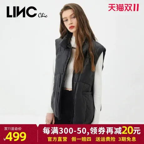 LINC金羽杰2023冬新款反季专柜断码清仓百搭轻薄短款羽绒服马甲女商品大图