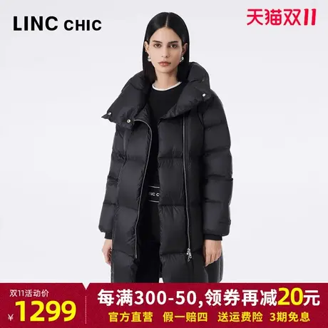 LINCCHIC金羽杰面包服2023秋冬新品超轻泡芙中长款立领羽绒服女商品大图