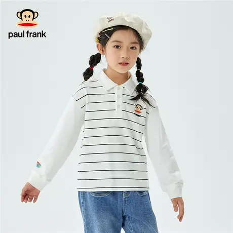 大嘴猴童装儿童T恤2023新款男女童班服中大童春秋翻领长袖POLO衫图片