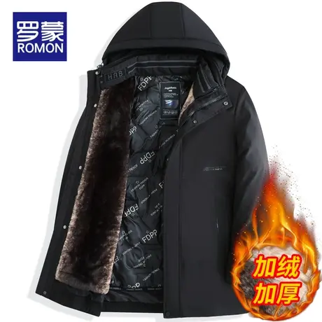 罗蒙棉衣男冬季加绒加厚2022新款中老年爸爸保暖棉服冬装外套上衣图片