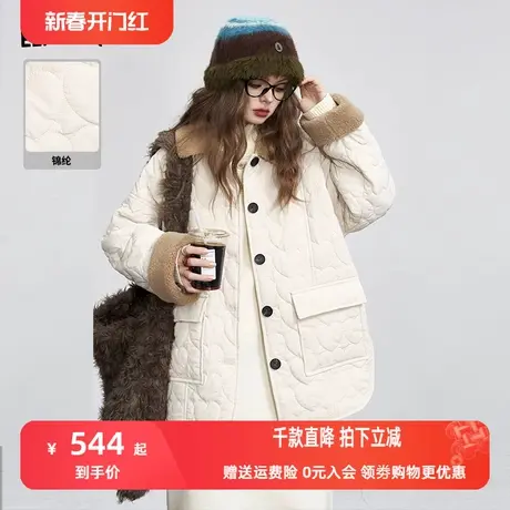 妖精的口袋复古薄款棉衣女2023冬季新款宽松保暖小个子设计感棉服图片