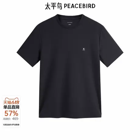 太平鸟男装 新款重磅印花休闲短袖T恤 B1CNE2501图片