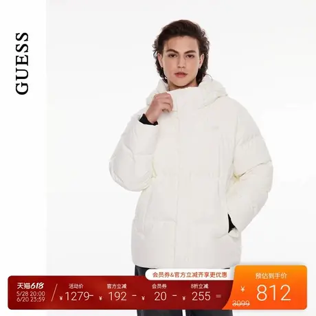 GUESS男女同款简约空气蓬蓬感连帽羽绒服-MO4W9892商品大图
