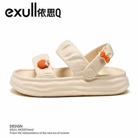 exull/依思Q凉鞋女士外穿沙滩鞋休闲女款凉拖户外海边一字拖鞋女图片