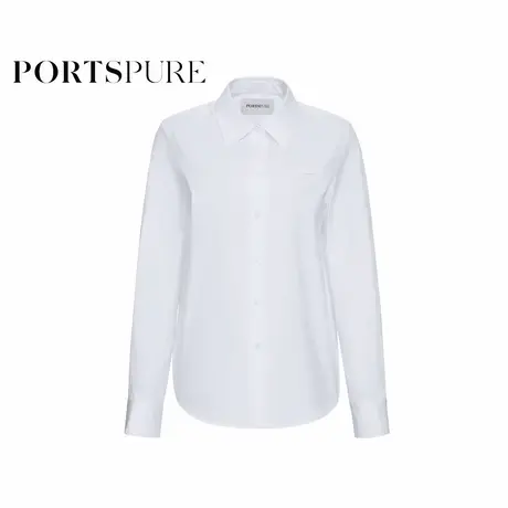 宝姿PORTSPURE女装2025早秋新品百搭实用经典通勤基础白色衬衫图片