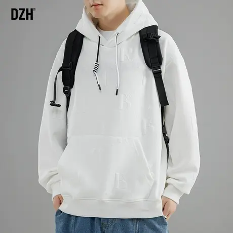 男生白色套头卫衣男连帽秋季潮牌休闲外套潮高级感男装2023年新款商品大图