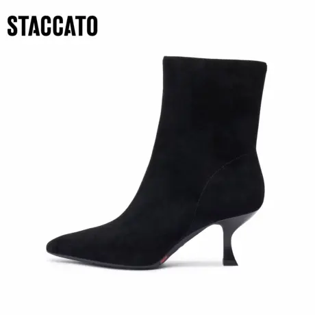 [定制小码33/大码40胖瘦脚]思加图冬中筒高跟女皮靴EQP06DZ3A商品大图