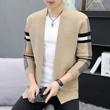 针织开衫外套男春秋季韩版潮流修身休闲秋装上衣外穿毛衣2023新款商品大图
