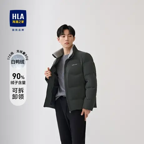 【肤感面料】海澜之家可拆卸毛领羽绒服秋冬保暖立领压胶充绒男商品大图