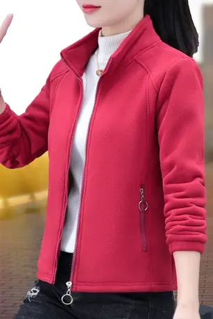 恋上17号立领开衫外套女秋冬2022年新款中年妈妈摇粒绒上衣春秋短商品大图