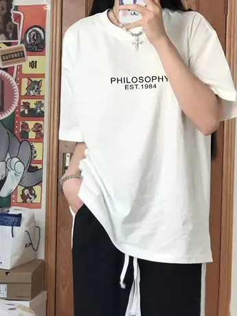 女士短袖T恤女2023年新款超好看上衣服白色宽松洋气时尚半袖流行T图片