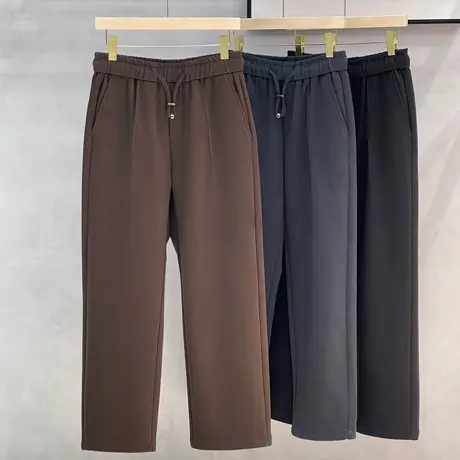 潮牌百搭直筒高级简约休闲卫裤垂坠感秋冬韩系西裤男士长裤拖地裤商品大图