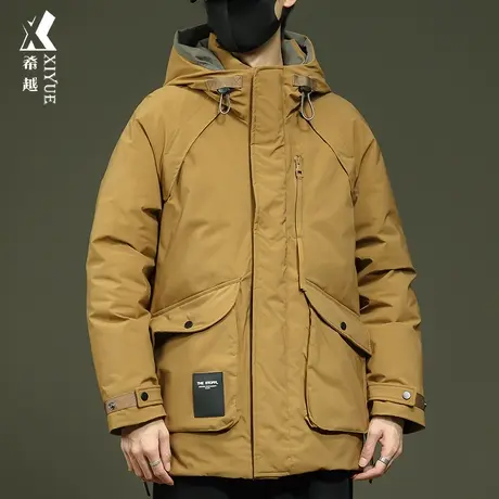 新国标白鸭绒中长款羽绒服男冬季宽松大码高级感痞帅男士大衣外套商品大图