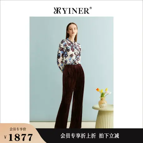 【真丝系列】YINER音儿女装秋季桑蚕丝印花衬衫时尚上衣商品大图