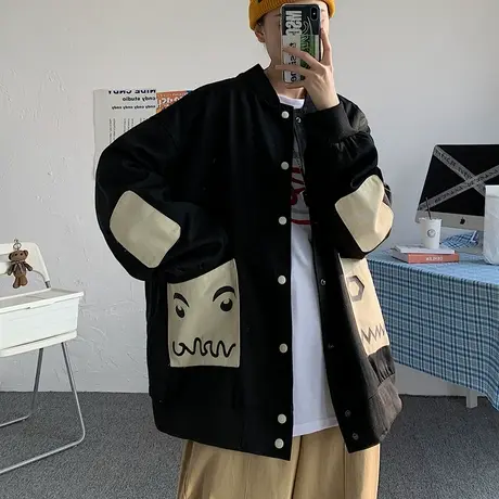 男士外套秋冬季新款韩版潮流ins工装休闲夹克上衣青年立领棒球服商品大图
