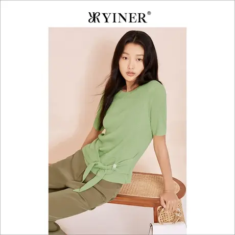 【环保系列】YINER音儿女装夏季含桑蚕丝针织衫上衣商品大图