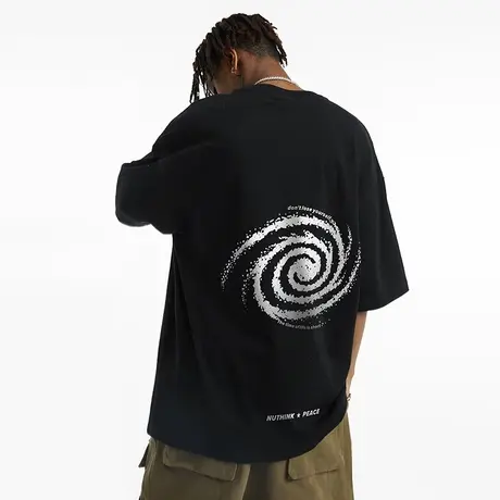 Nuthink美式街头重磅oversize短袖T恤男夏季潮流宽松大码潮牌上衣商品大图