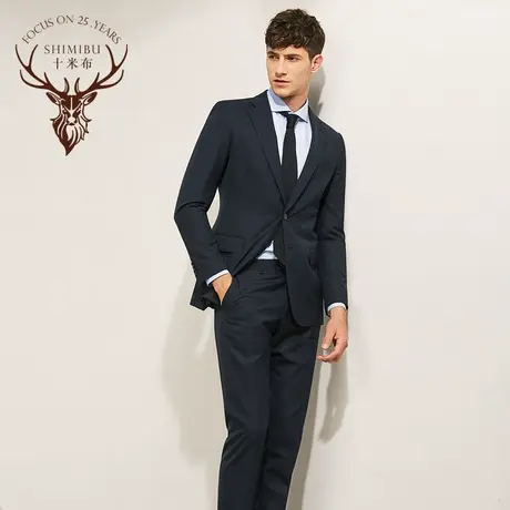 十米布新款羊毛西服套装男士商务宴会修身正装新郎结婚礼服西装图片