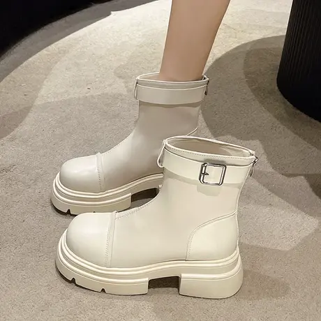 短靴女2023秋季新款气质韩版后拉链百搭舒适网红女人味潮流瘦瘦靴图片