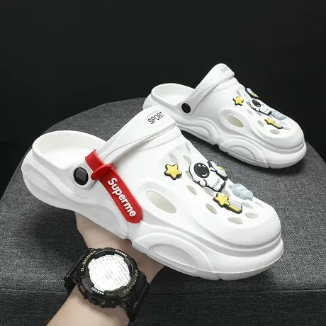 水鞋时尚潮流雨凉鞋男软底软面情侣休闲钓鱼胶鞋踩屎感防滑厨师鞋商品大图