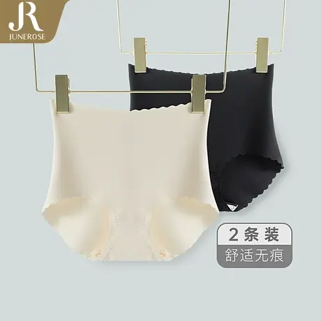 六月玫瑰高腰无痕收腹冰丝内裤女柔软舒适透气简约夏季薄款三角裤商品大图