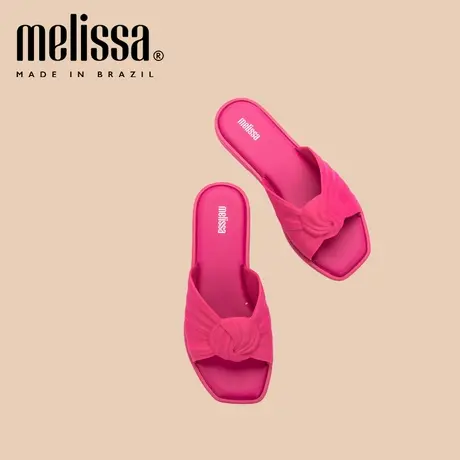 Melissa梅丽莎夏季圆头平底低跟交叉蝴蝶结成人女拖鞋32976S图片
