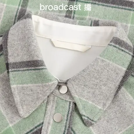 播毛呢外套女秋冬大牌女装高端格子大衣休闲翻领厚呢子DDP4AD4931图片