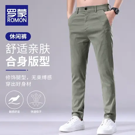 罗蒙冰丝休闲裤男士夏季薄款韩版潮流长裤直筒宽松运动潮牌裤子男商品大图
