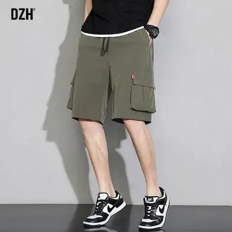 冰丝男裤夏季薄款工装短裤男潮牌夏百搭中裤半截裤新款五分裤宽松商品大图