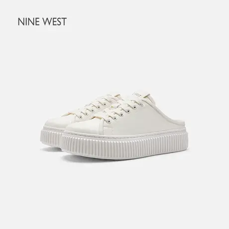 Nine West/玖熙半拖女2025夏季新款一脚蹬包头休闲半拖鞋小白鞋图片