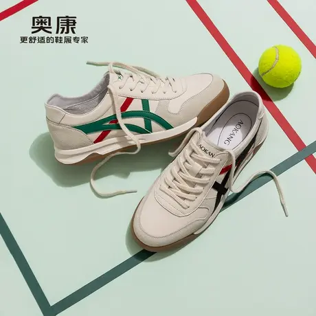 奥康 男鞋2025春季阿甘鞋时尚运动日常百搭系带皮鞋门店发货图片