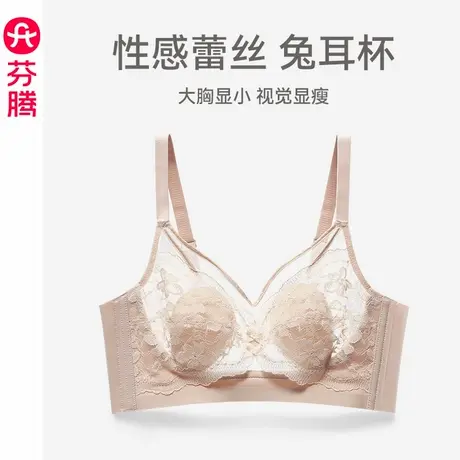芬腾女士内衣大胸显小性感蕾丝文胸夏季舒适薄款无钢圈收副乳胸罩图片